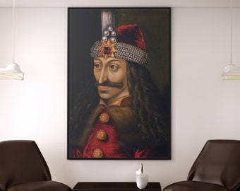 Vlad the Impaler Canvas Wall Art, Dracula Vampire Art Print, Prince of Wallachia Poster