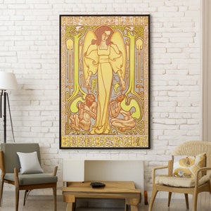 The Hoogeland Beekbergen by Jan Toorop Canvas/Poster Wall Art Reproduction, Vintage Art Nouveau Painting Print Framed