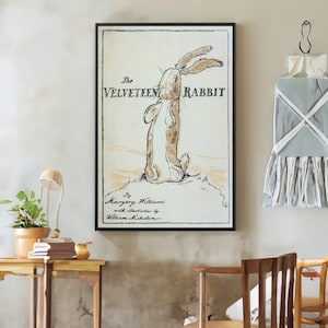 The Velveteen Rabbit Book Cover Canvas/Poster Art Reproduction, Vintage Book Cover Poster, Kids Room Wall Art