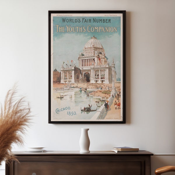 The Youths Companion Worlds Fair Number Cover Canvas/Poster Wall Art Reproduction, Architecture Painting Print