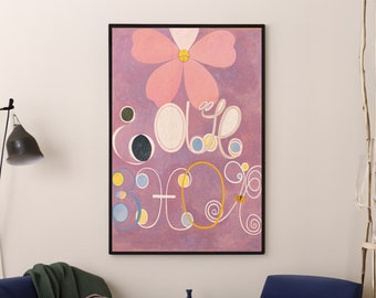 Impresión de arte abstracto de Hilma af Klint, Los diez más grandes n.º 5, reproducción a todo color
