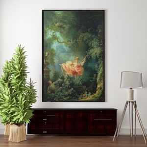 Fragonard The Swing Canvas/Poster Art Reproduction, Rococo Art, French Art Deco, Fragonard Painting Print, Impressionist Wall Art