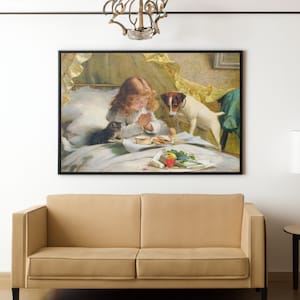 Charles Burton Barber Suspense Canvas/Poster Art Reproduction, Animal Wall Art, Portraits of Children and Animals, Realism Painting