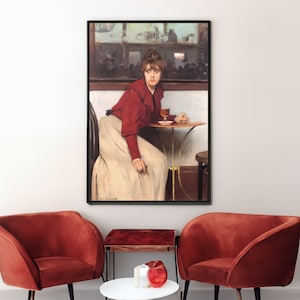 At the Moulin de la Galette by Ramon Casas Canvas/Poster Wall Art Reproduction, Famous Modern Painting Print