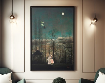 Henri Rousseau Carnaval Noche Lienzo/Póster Reproducción de arte de pared, Impresión de pintura ingenua