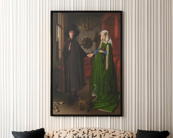 Impresión del retrato de Arnolfini: Jan Van Eyck, famosa pintura flamenca