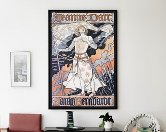 Sarah Bernhardt Art Nouveau Poster: Eugene Grasset Reproduction