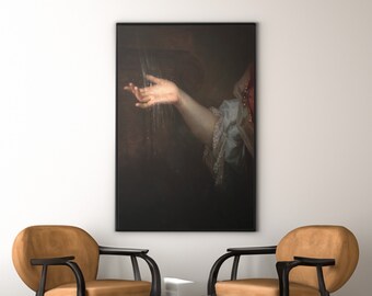 Moody Victorian Portrait Print: Dark Academia Surreal Art