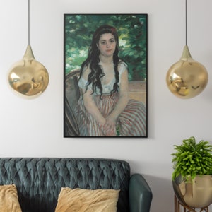 Im Sommer von Pierre Auguste Renoir Leinwand / Poster Wand Kunst Reproduktion, Vintage französische impressionistische Malerei Druck
