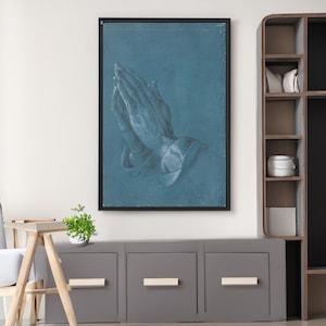Albrecht Durer Praying Hands Canvas/Poster Art Reproduction, Antique Wall Art, Vintage Engraving Fine Art Print, Durer Print