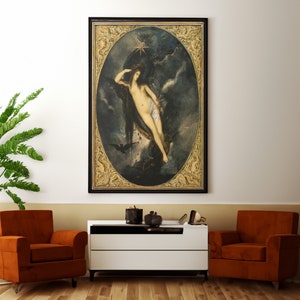 Nyx Night Goddess by Gustave Moreau Canvas Wall Art, Pagan Print, Mythology Poster