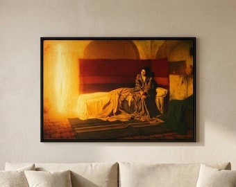 Reproducción en lienzo/póster de La Anunciación de Henry Ossawa Tanner, lámina de pintura francesa.