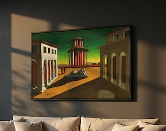 Poster Su Tela Giorgio De Chirico 'L'incertezza Del Poeta': Stampa Artistica Surrealista Per Decorazione Parete, Camera Da Letto O Soggiorno