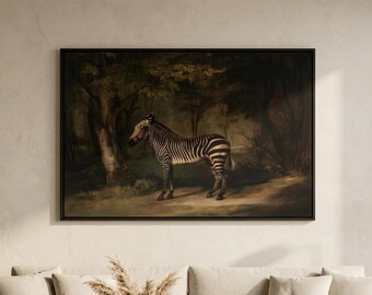 絵画 Zebrappy Zebra Oil Painting by P. Charles | Chairish