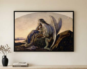 The Evening Angel Alexandre Cabanel Canvas Wall Art, Angel Painting Print, Religious Poster