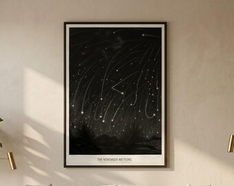 Etienne Leopold Trouvelot, The November Meteors, Astronomy Art Print