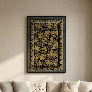 Impresión de pintura floral Pichwai: decoración de pared de lienzo de arte popular indio