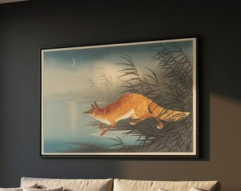 橋本観雪様式の日本の狐の絵画アートプリント（複製） - Etsy 日本