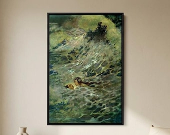Edmund Dulac Mermaid Art Print: Vintage Fairytale Illustration, Mythical Ocean Decor