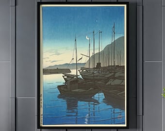 Impresión matutina Kawase Hasui Beppu, arte paisajístico japonés Shin Hanga