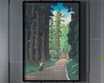 Hasui Kawase Nikko Kaido Canvas/Poster Wall Art, Hasui Kawase Art Reproduction, Shin Hanga Style, Landscape Print