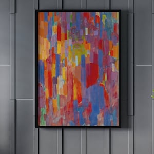 Frantisek Kupka Among Verticals Canvas/Poster Art Reproduction, Colorful Abstract Wall Art, Geometric Art Print, Mosaic Art
