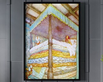 Edmund Dulac's Princess and the Pea Art Print: Hans Andersen Fairy Tale