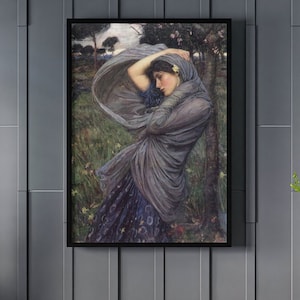 John William Waterhouse Boreas Canvas/Poster Art Reproduction, Romanticism Art Print, Mythology Wall Art, Waterhouse Print