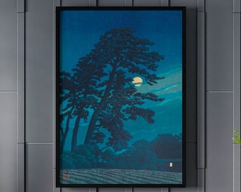 Kawase Hasui - Luna en Magome - Impresión artística de paisaje japonés