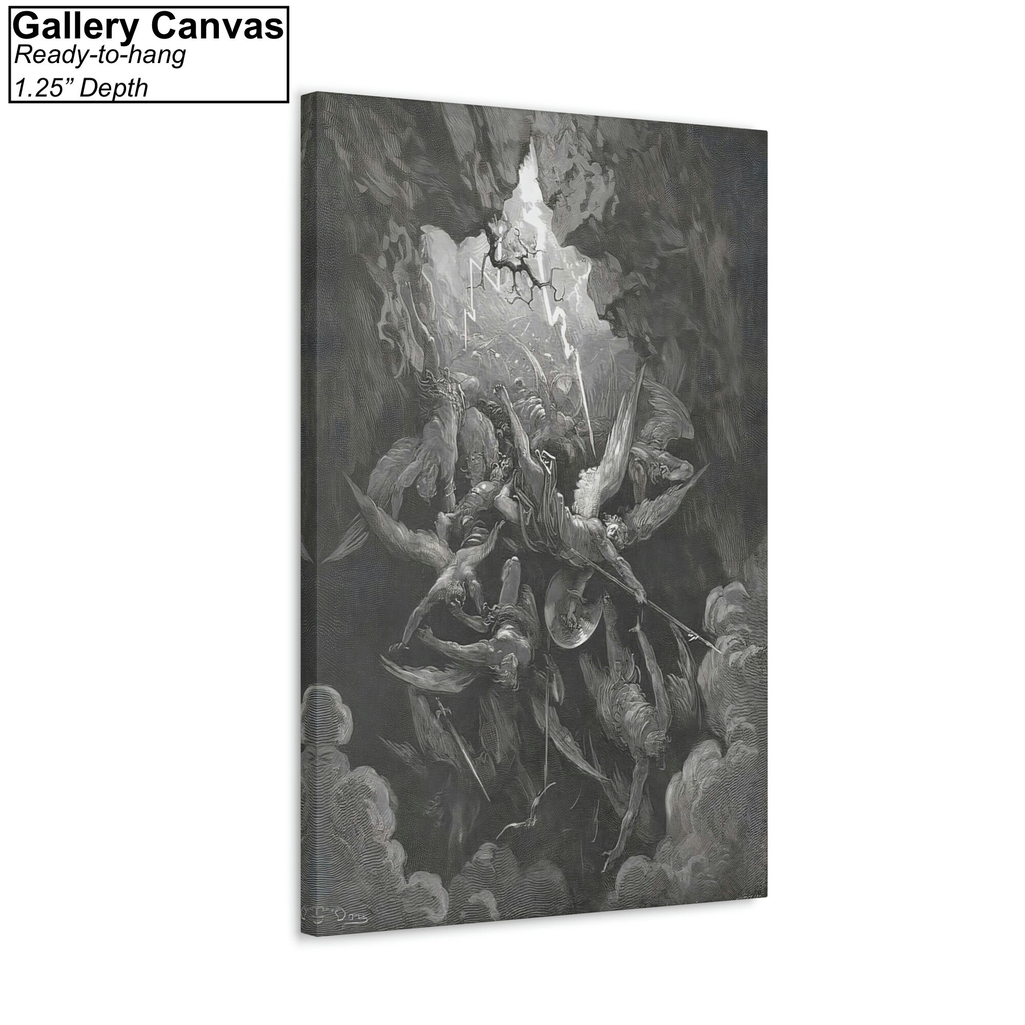 Gustave Dore Paradise Lost Art Print: Hell at Last, Black and