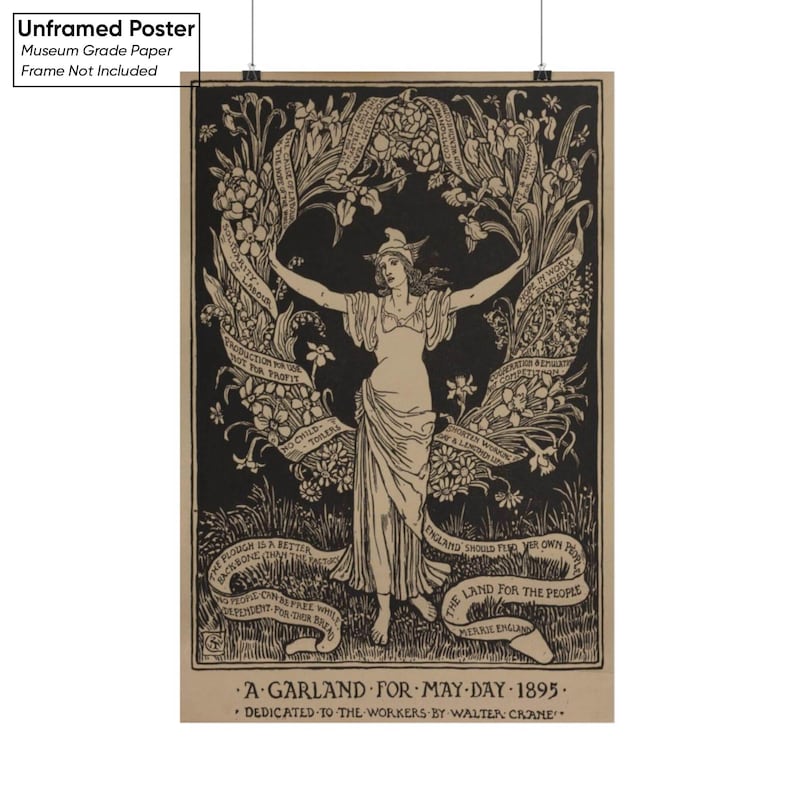 Walter Crane A Garland for May Day Poster