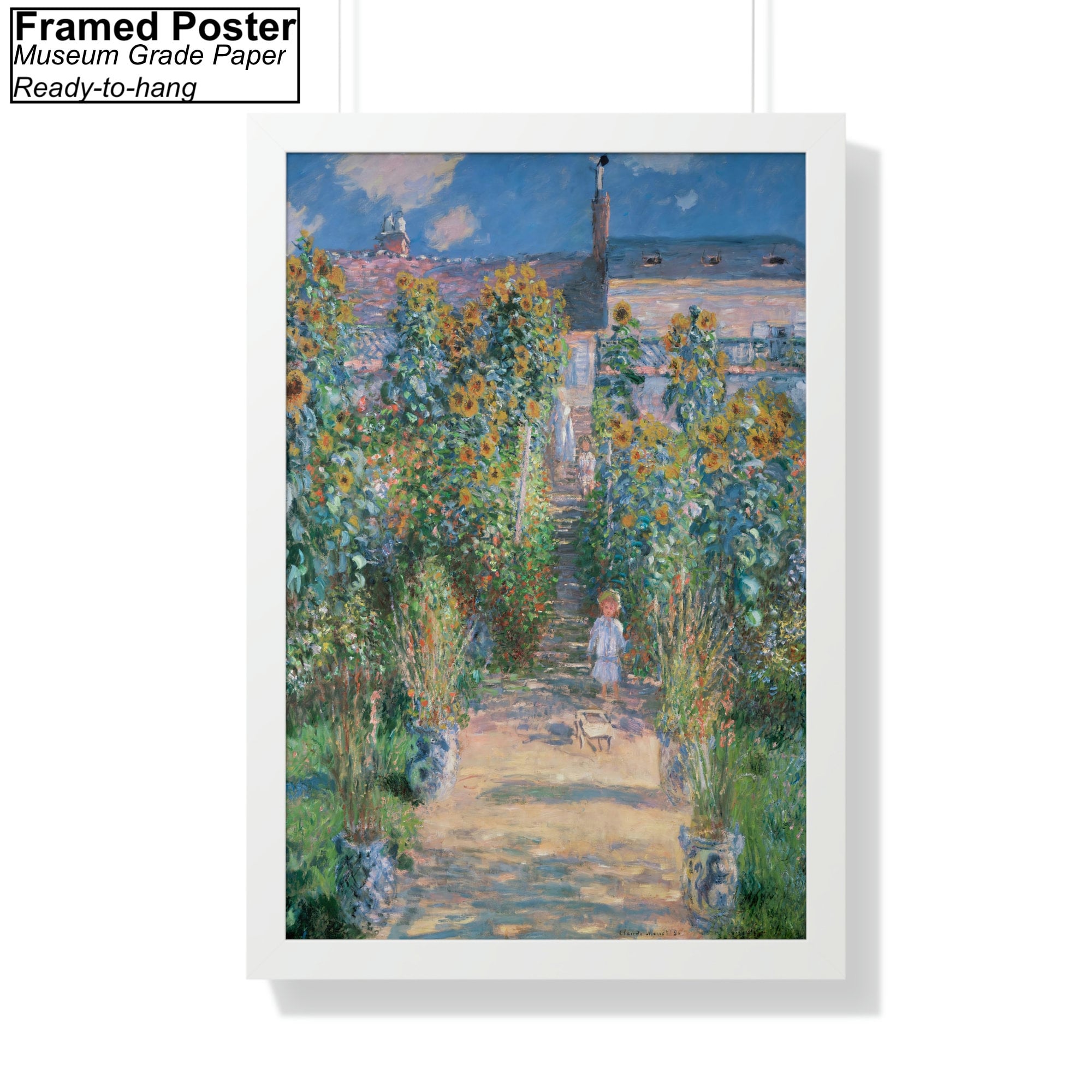 クロード・モネ作「ヴェトゥイユの芸術家の庭」キャンバス/ポスター
