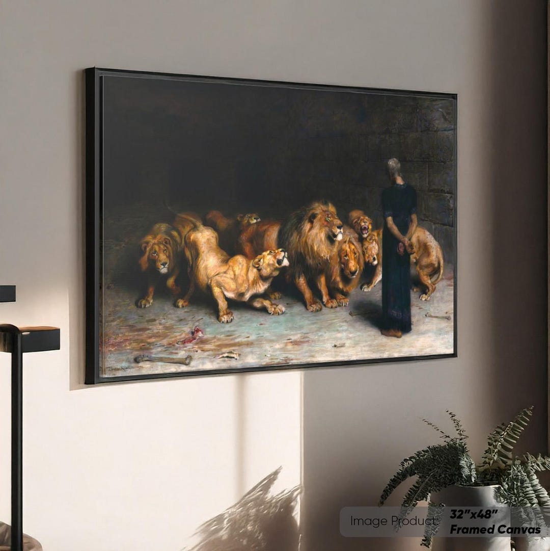 daniel-in-the-lions-den-print-briton-riviere-art-reproduction-etsy