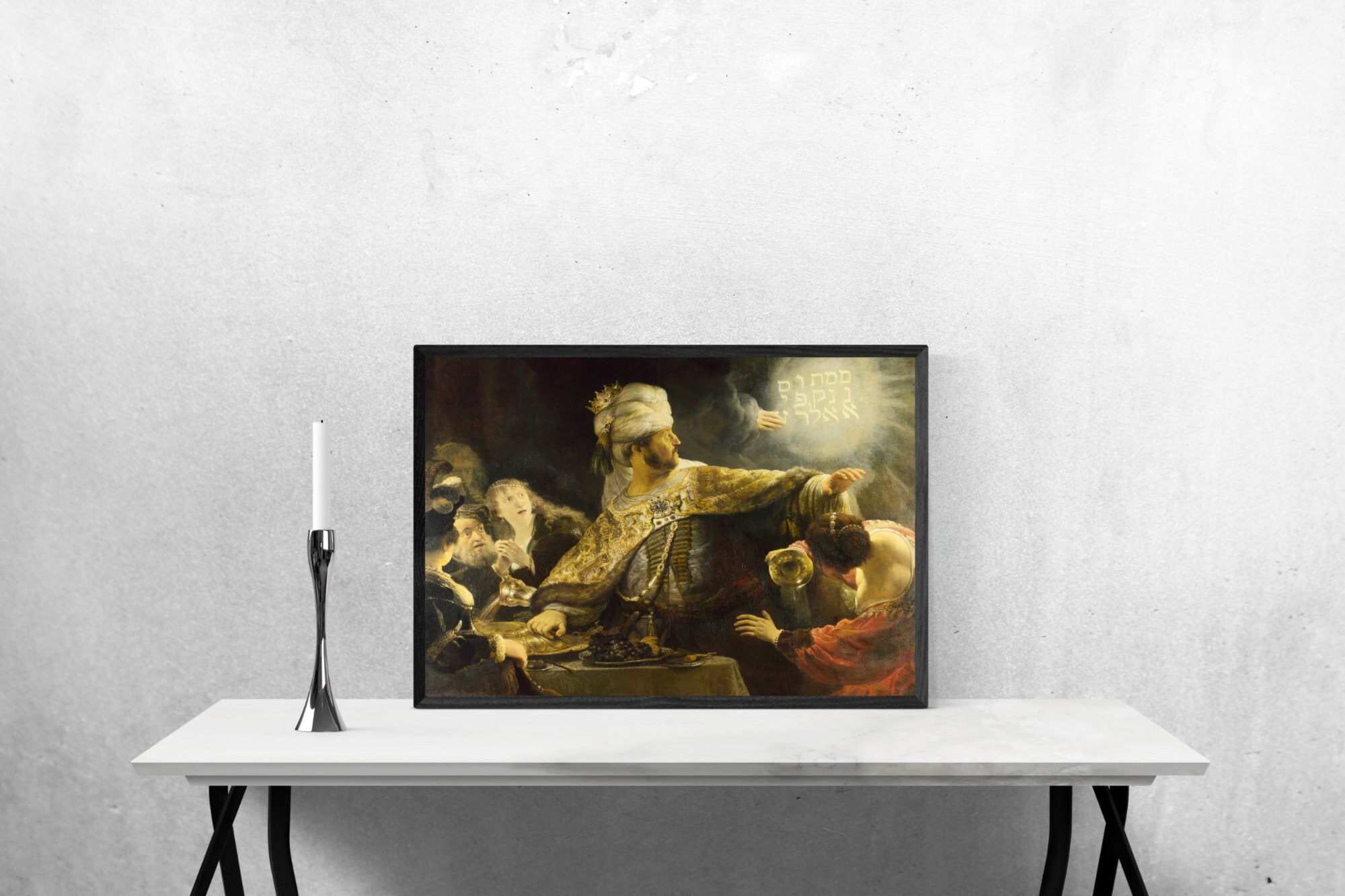 Rembrandt Belshazzar's Feast Canvas Art: Framed Baroque Painting