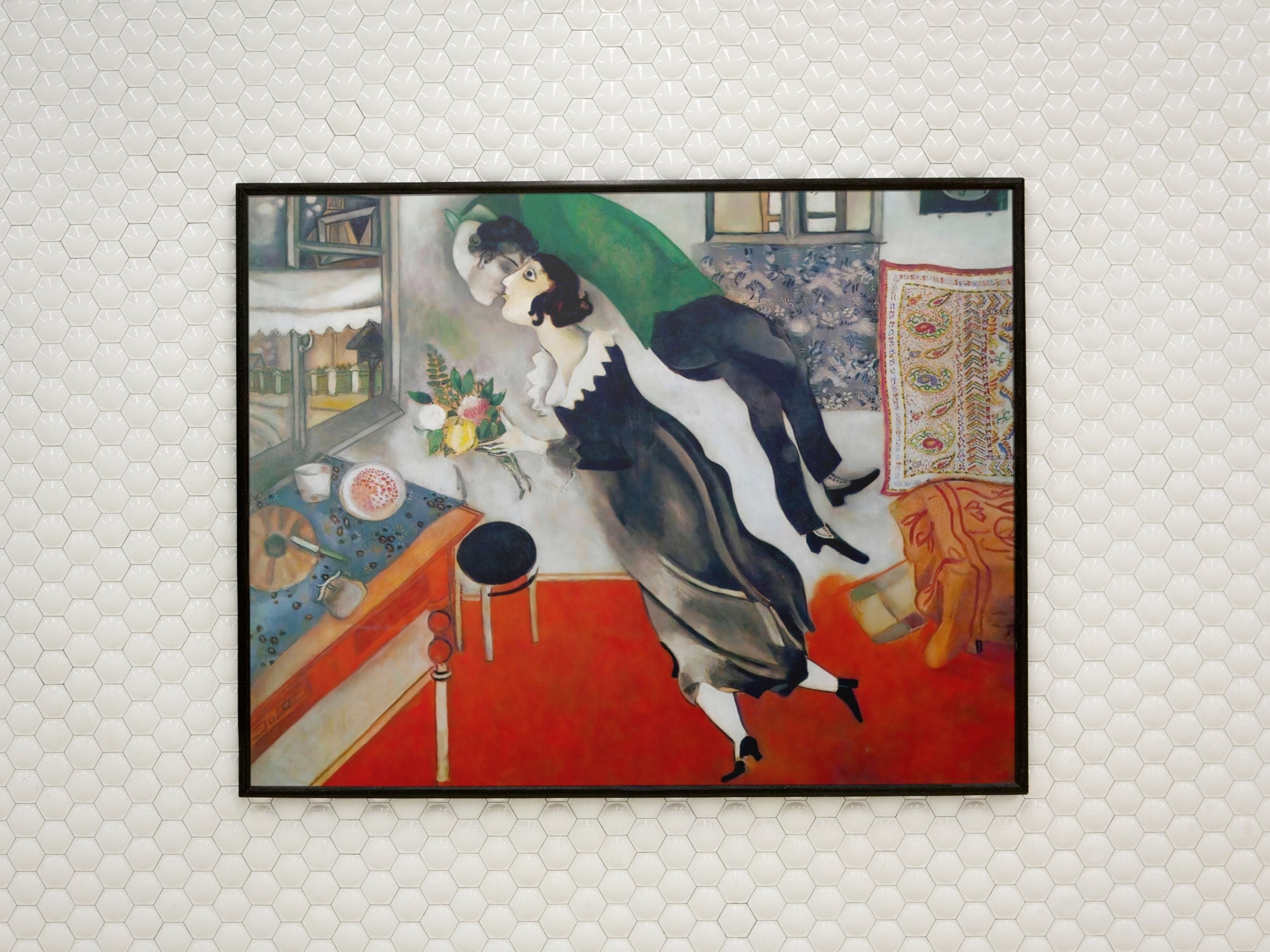Marc Chagall「The Birthday」マルク・シャガール 出荷区分B】マルク・シャガール 誕生日 額付ポスター Marc