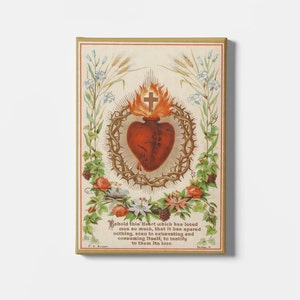 Heiliges Herz von Jesus Leinwand Wand Kunst Reproduktion, Heilige Karte Malerei Druck, Katholische Poster
