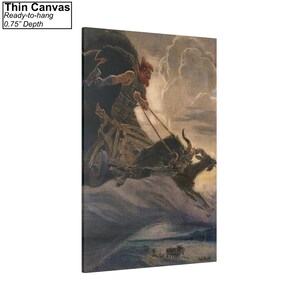 Donar Thor by Max Friedrich Koch Canvas Wall Art, Mythology Art Poster Print Thin Canvas