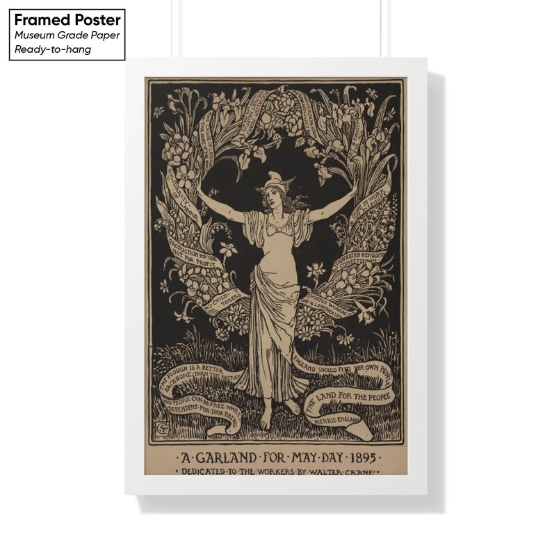 Walter Crane A Garland for May Day Poster Framed