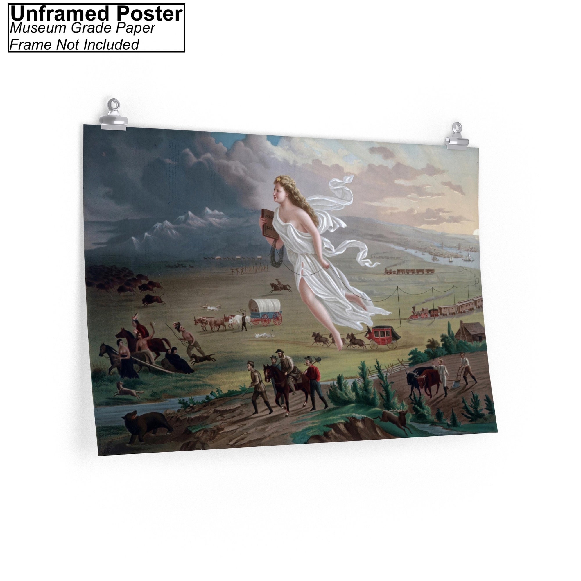 ジョン・ガスト作「アメリカの進歩」キャンバス/ポスター ウォール