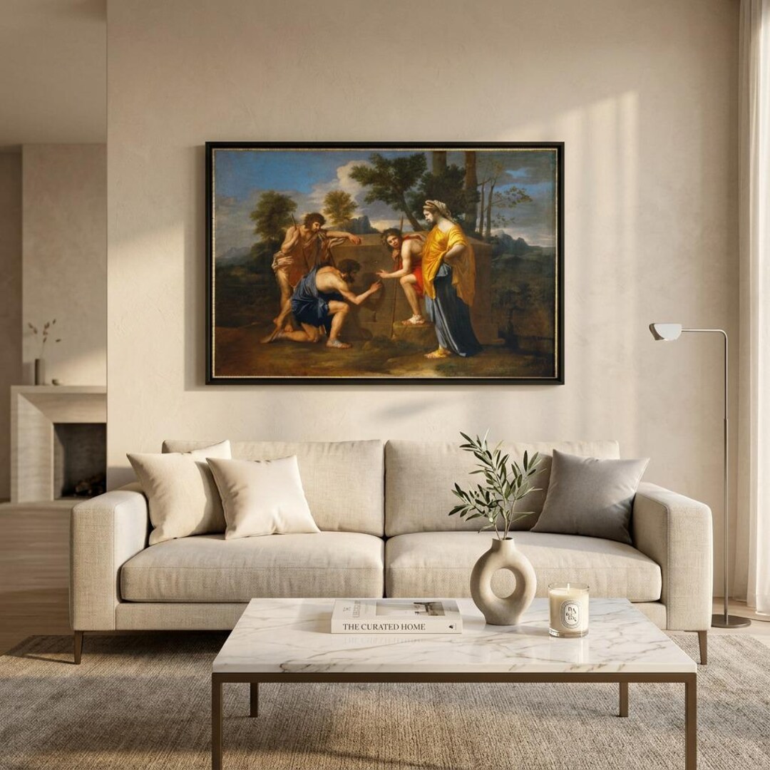 ◆油絵　Eloy Arcas  直筆◆A-3447 Nicolas Poussin - Et in Arcadia Ego - French Baroque Art Print