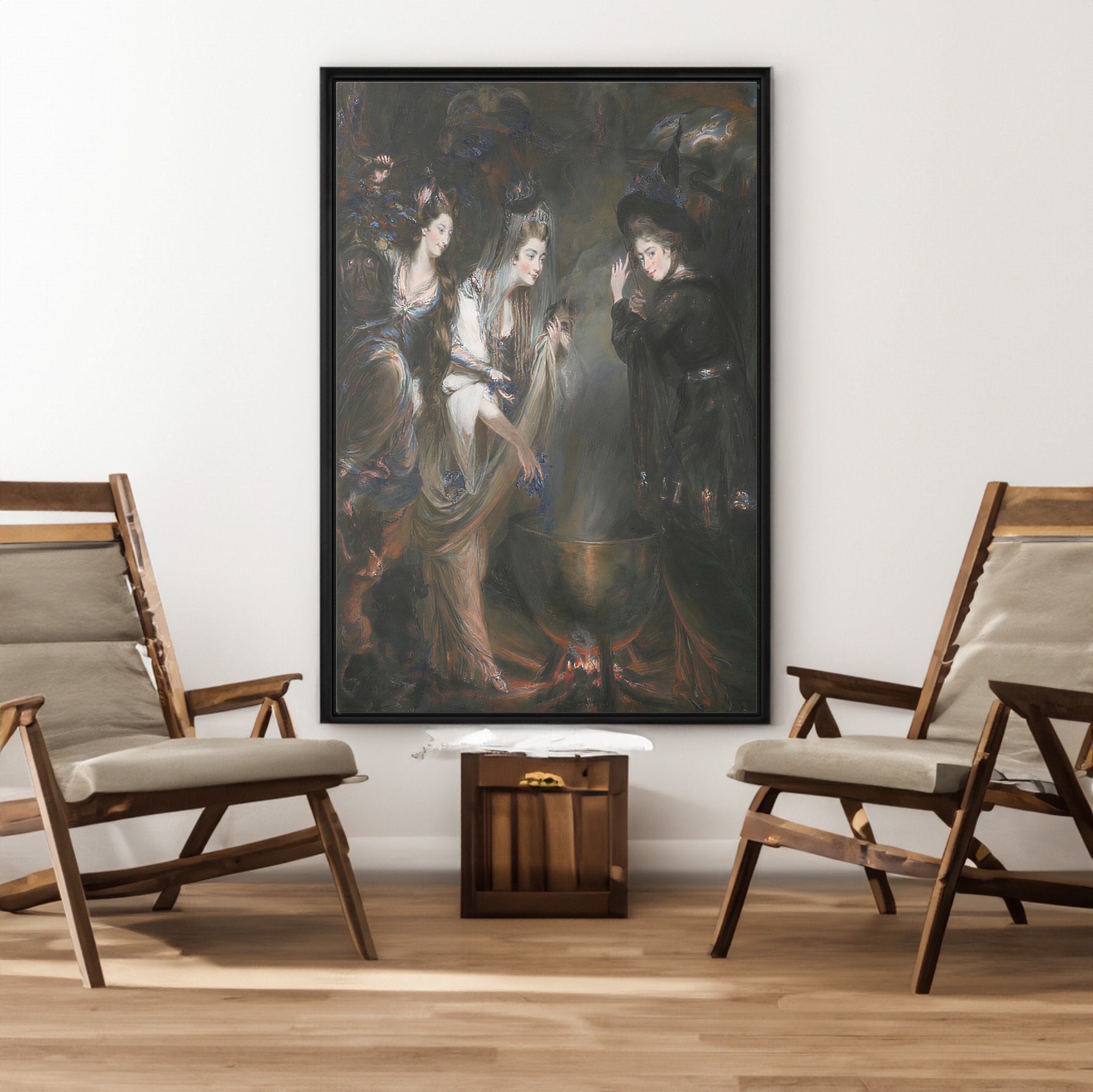 macbeth/WARA3 wide↑↓/【希少カラー】 Macbeth and the Three Witches, 1855 by Theodore Chasseriau