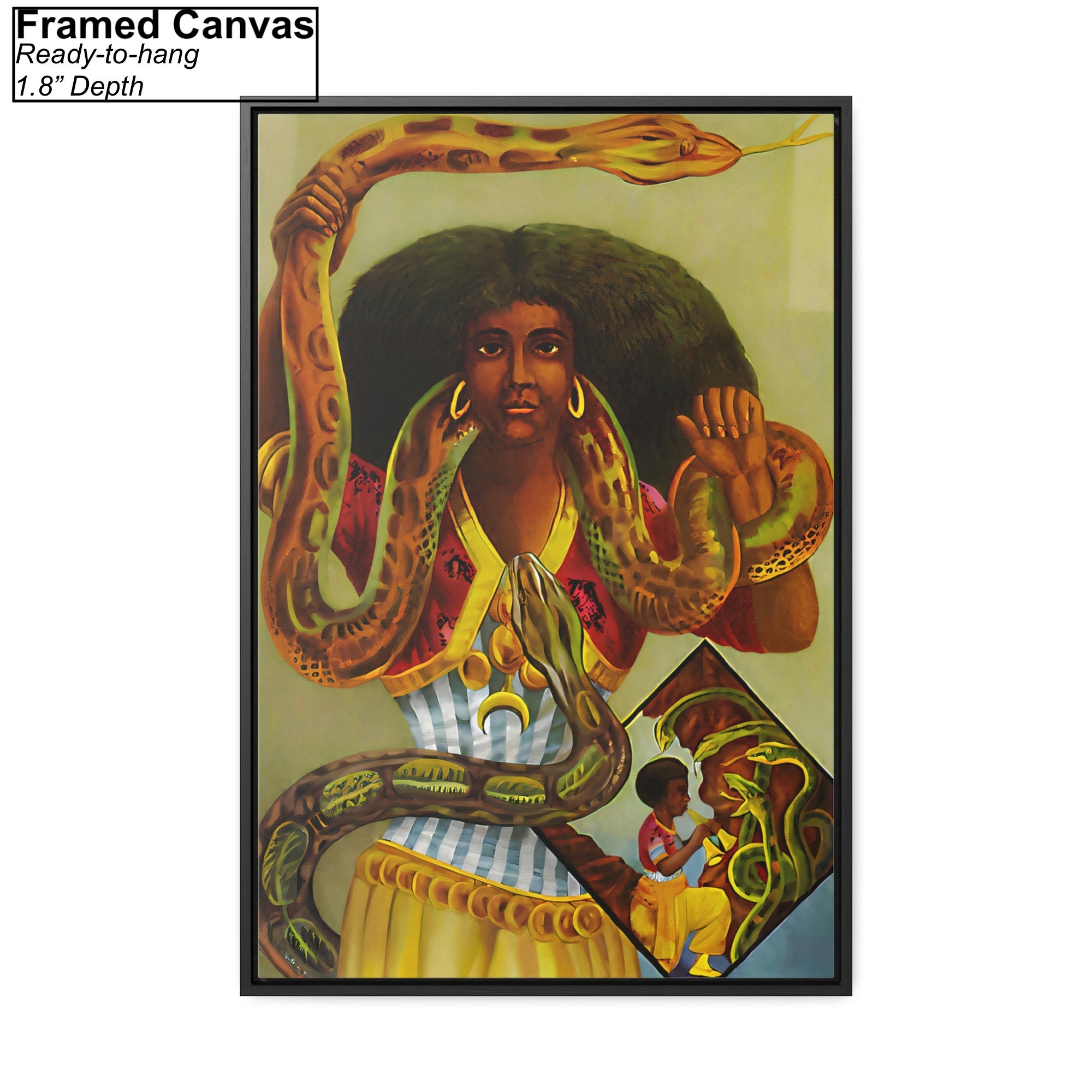 絵画 mami Mami Wata Canvas Wall Art, Water Mother Poster, La Sirene Print