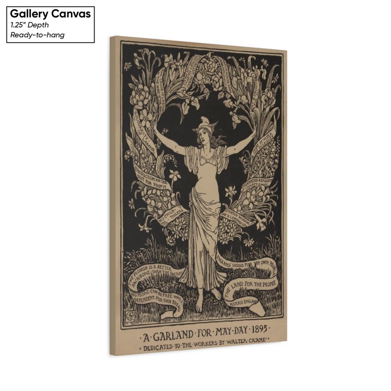 Walter Crane A Garland for May Day Canvas Print