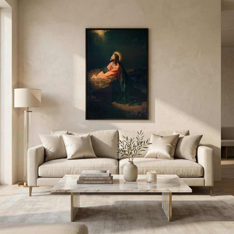 Christ in Gethsemane by Heinrich Hofmann Canvas Wall Art