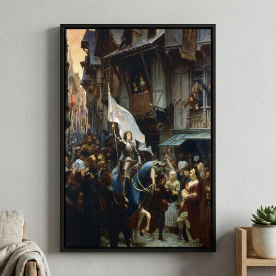 Joan of Arc Returns to Orleans Canvas Print, Catholic Poster