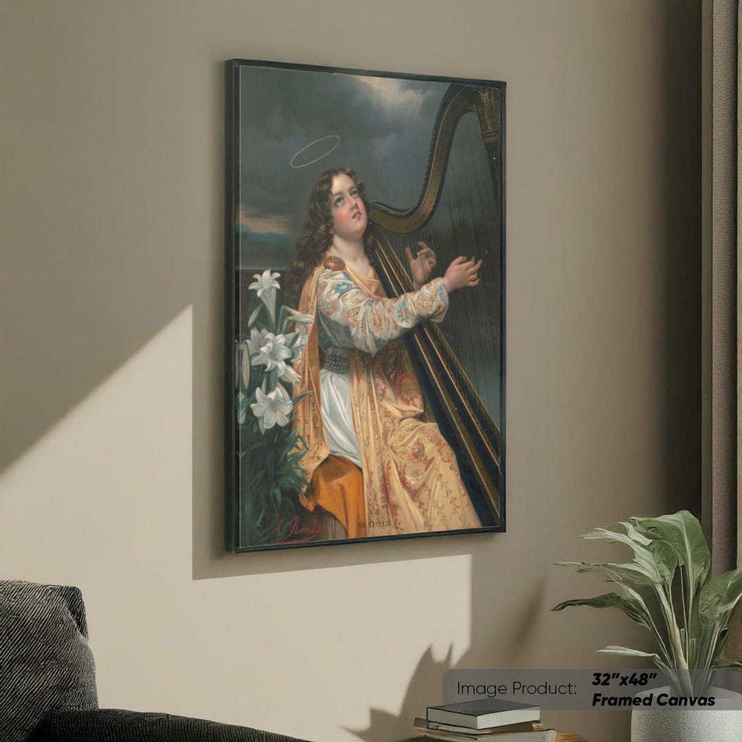 St Cecilia Print, Catholic Wall Art, Christian Canvas - Etsy