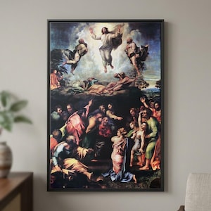 The Transfiguration 1520 by Raphael Canvas/Poster Wall Art Reproduction, Renaissance Jesus Christ Print Framed