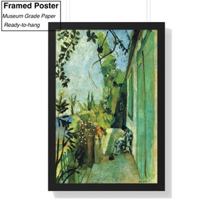 Reproducción de lienzo/póster de La Terraza de Saint Tropez de Henri Matisse Black Framed Poster