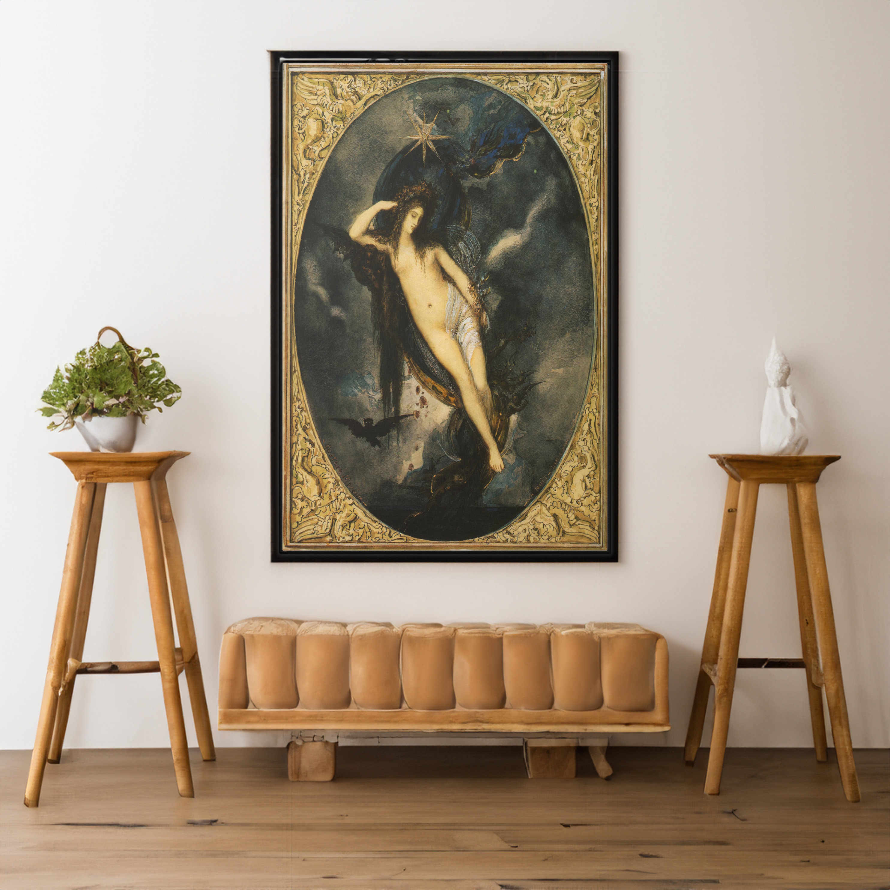 Nyx Night Goddess by Gustave Moreau Canvas Wall Art, Pagan Print