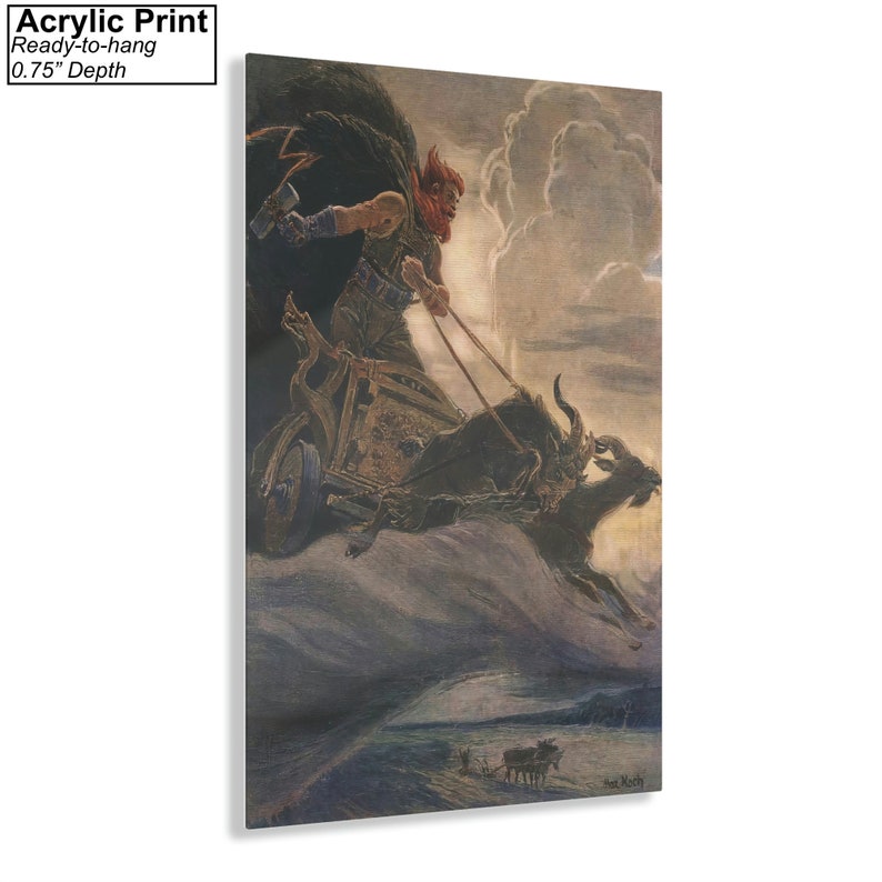 Donar Thor by Max Friedrich Koch Canvas Wall Art, Mythology Art Poster Print Acrylic Print